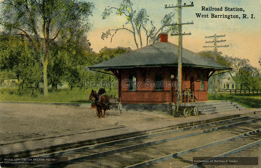 Postcard: Railroad Station, West Barrington, Rhode Island